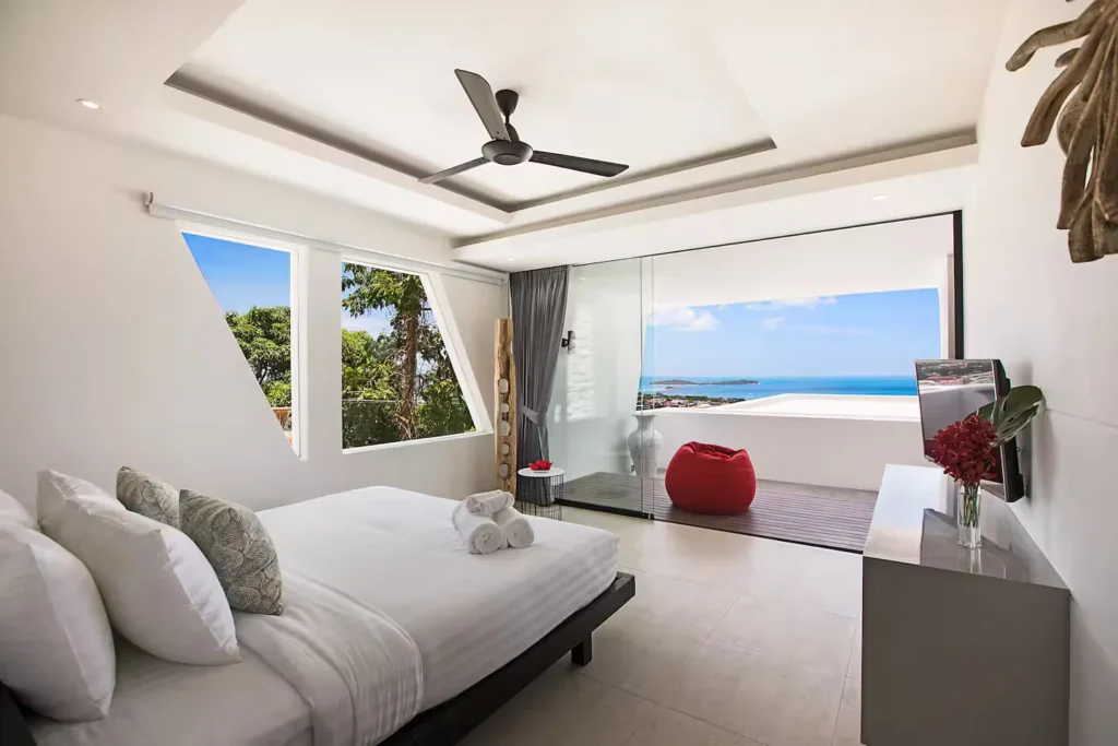 Master bedroom of Luxury Villa aqua 7 with sea view