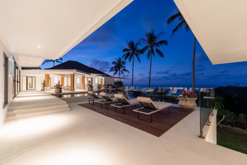 Luxury Villa Caprice sunset view of outdoor patio