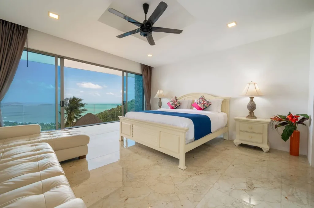 Large Bedroom with Balcony of Luxury Villa Jai Samui