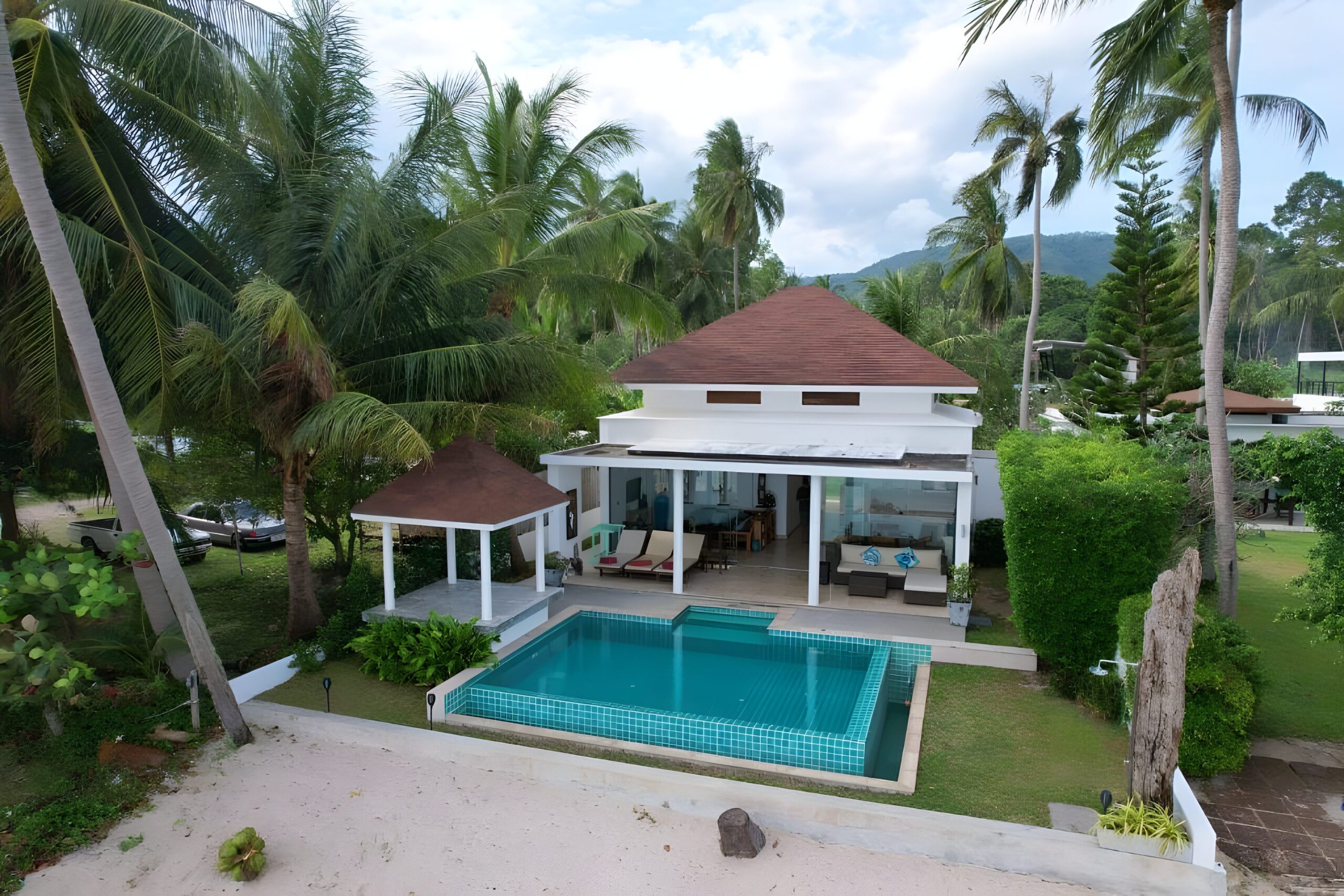 The Diamond Villa and Laem Sor beach from above