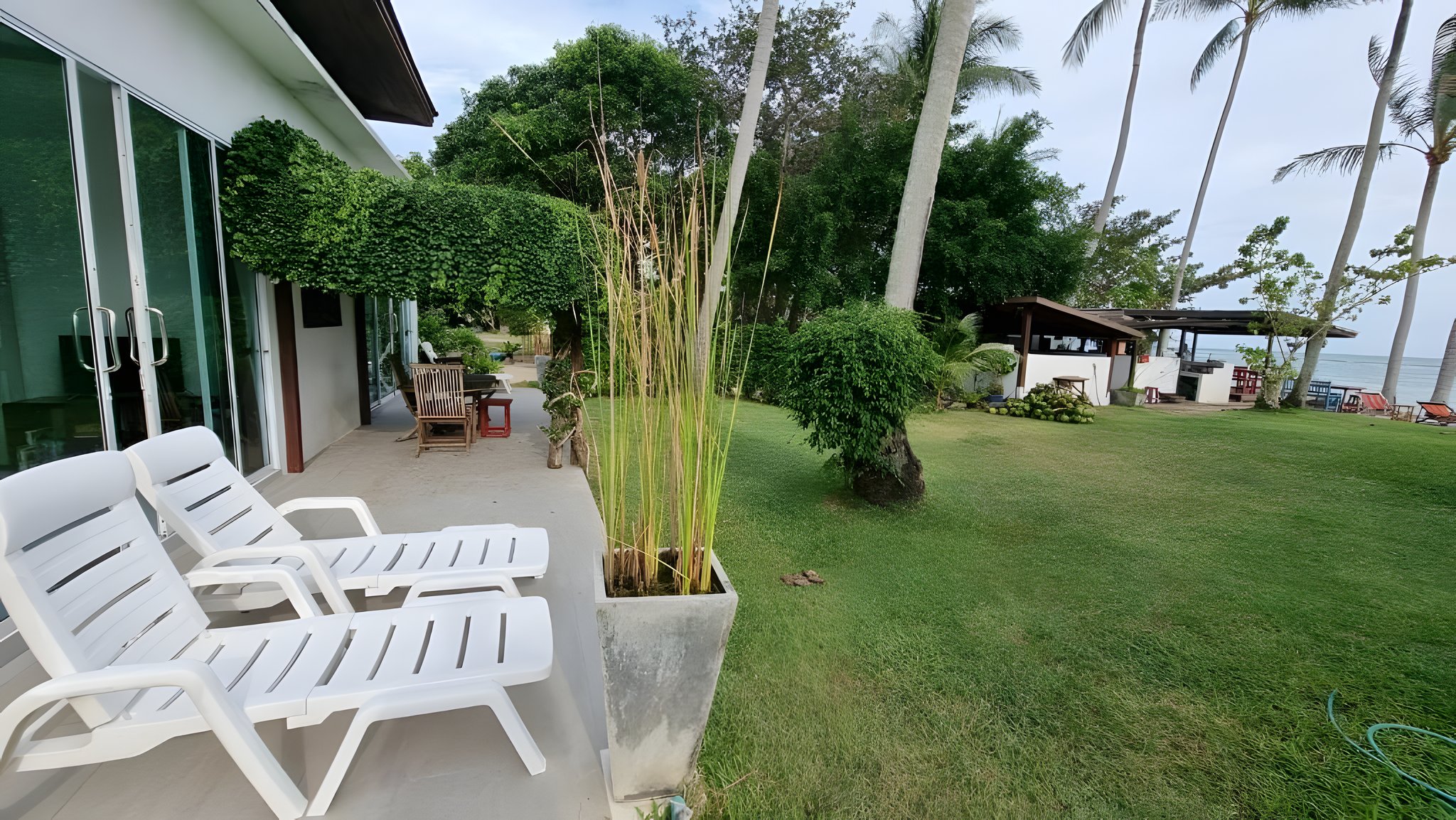 The beachside patio