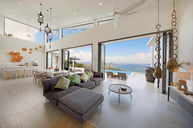 Living room with the sea view – Villa Artemis, Koh Samui