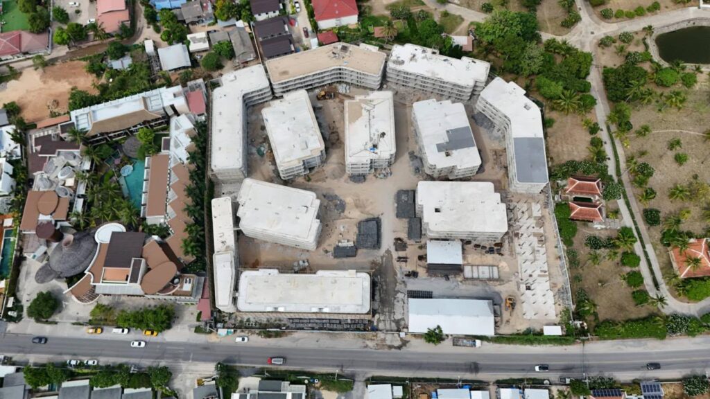 Site, construction progress – Bangrak Beachside Condominiums, Koh Samui