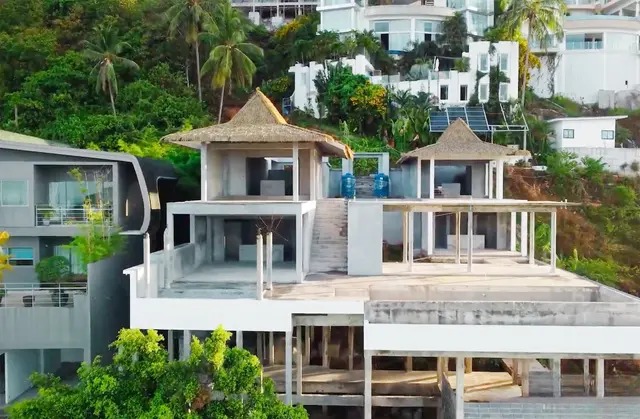 The house from the front, drone view – Villa Dream, Koh Samui