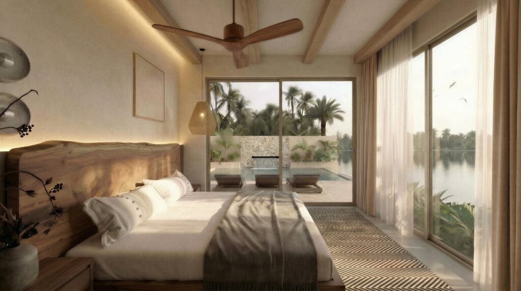 Type V bedroom, render – The Lagoon Residence, Koh Samui