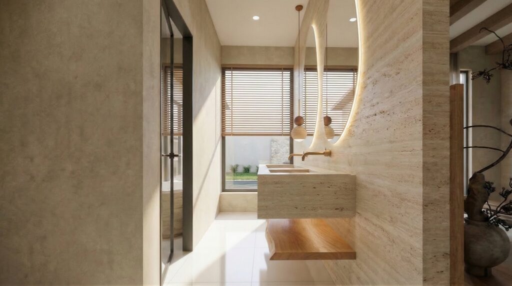 Type A bathroom, render – The Lagoon Residence, Koh Samui