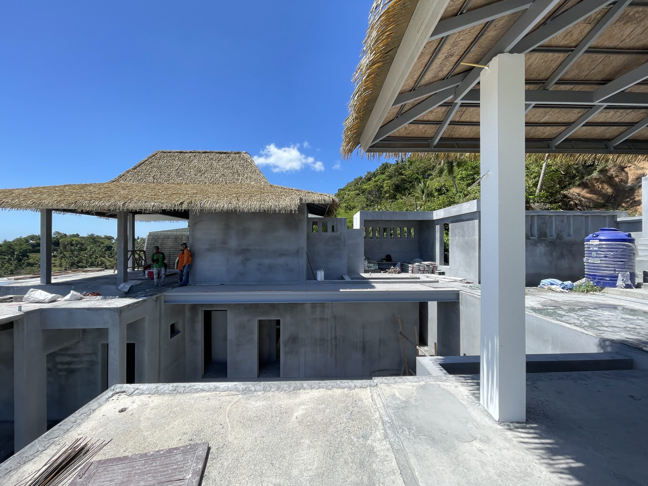 Rooftop terrace and thatched pavilions – Villa Dream, Koh Samui