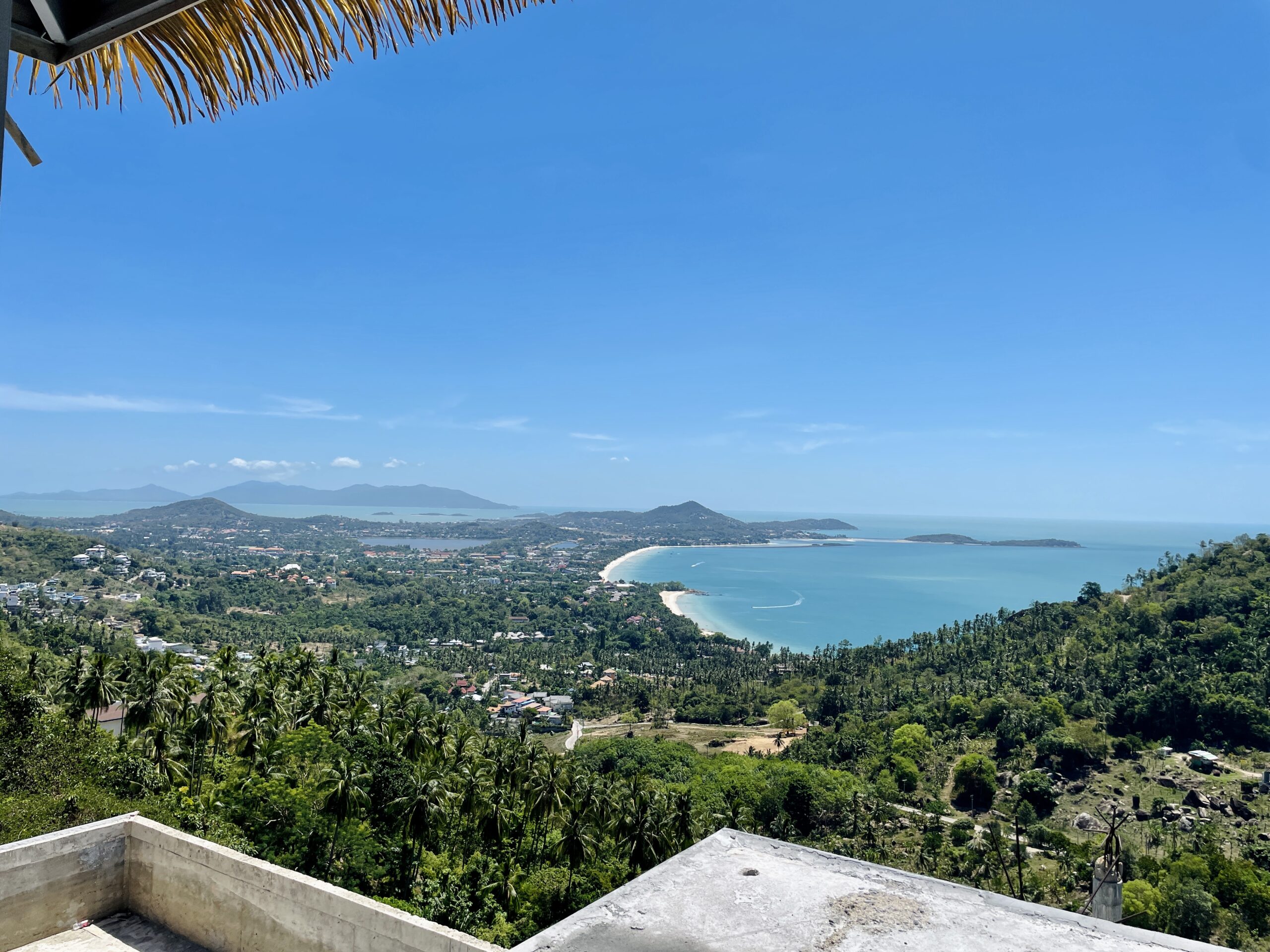 Sea view from the thatched-roof terrace – Villa Dream, Koh Samui